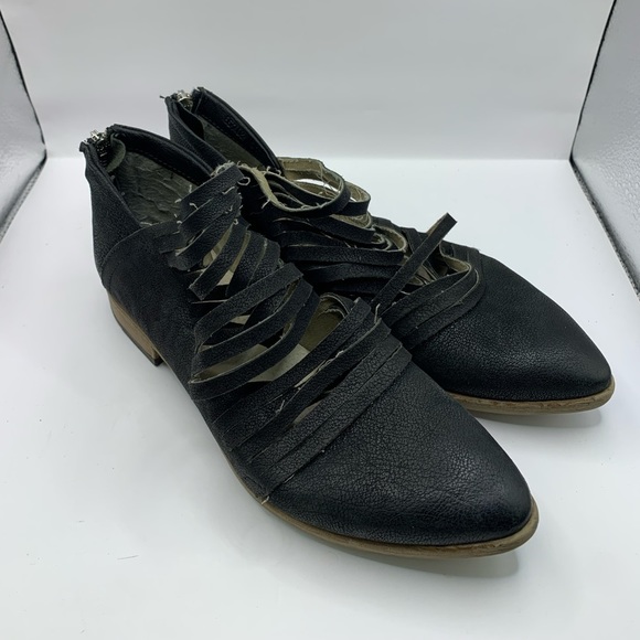 Free People Lost Valley Black Cutout Boho Oxford Ankle Boot Booties Sz 37 US 7 - Picture 5 of 8